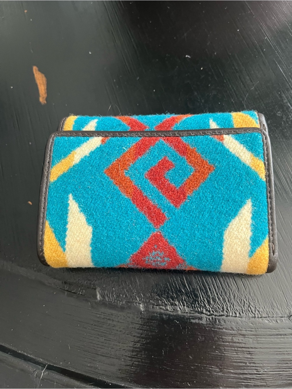 Pendleton Turquoise, Red & Yellow Geometric Fold-Over Wallet
